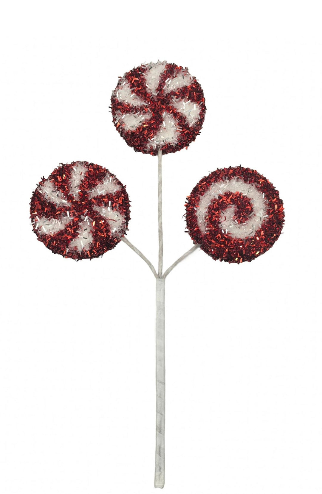 12" Tinsel Peppermint Pick - Greenery Market21253