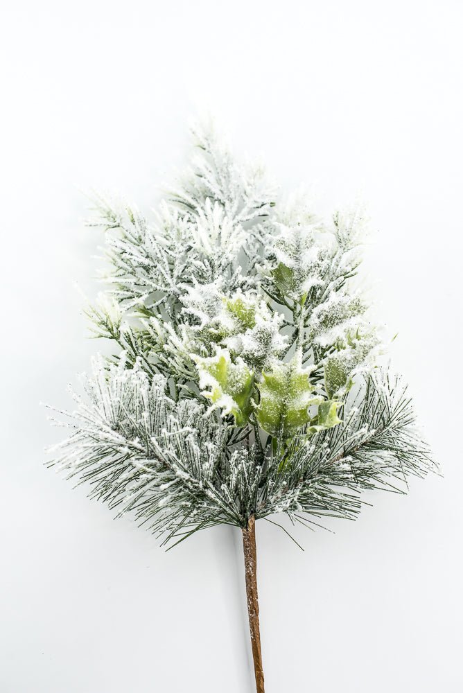 16" Flocked Pine Mix Pick - Greenery Market86559SNOW