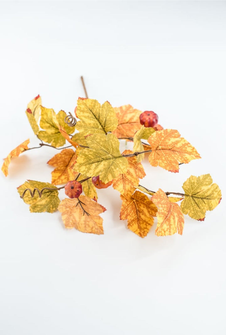 18" Mini Pumpkin Maple Leaves Pick - Greenery Market57211FA
