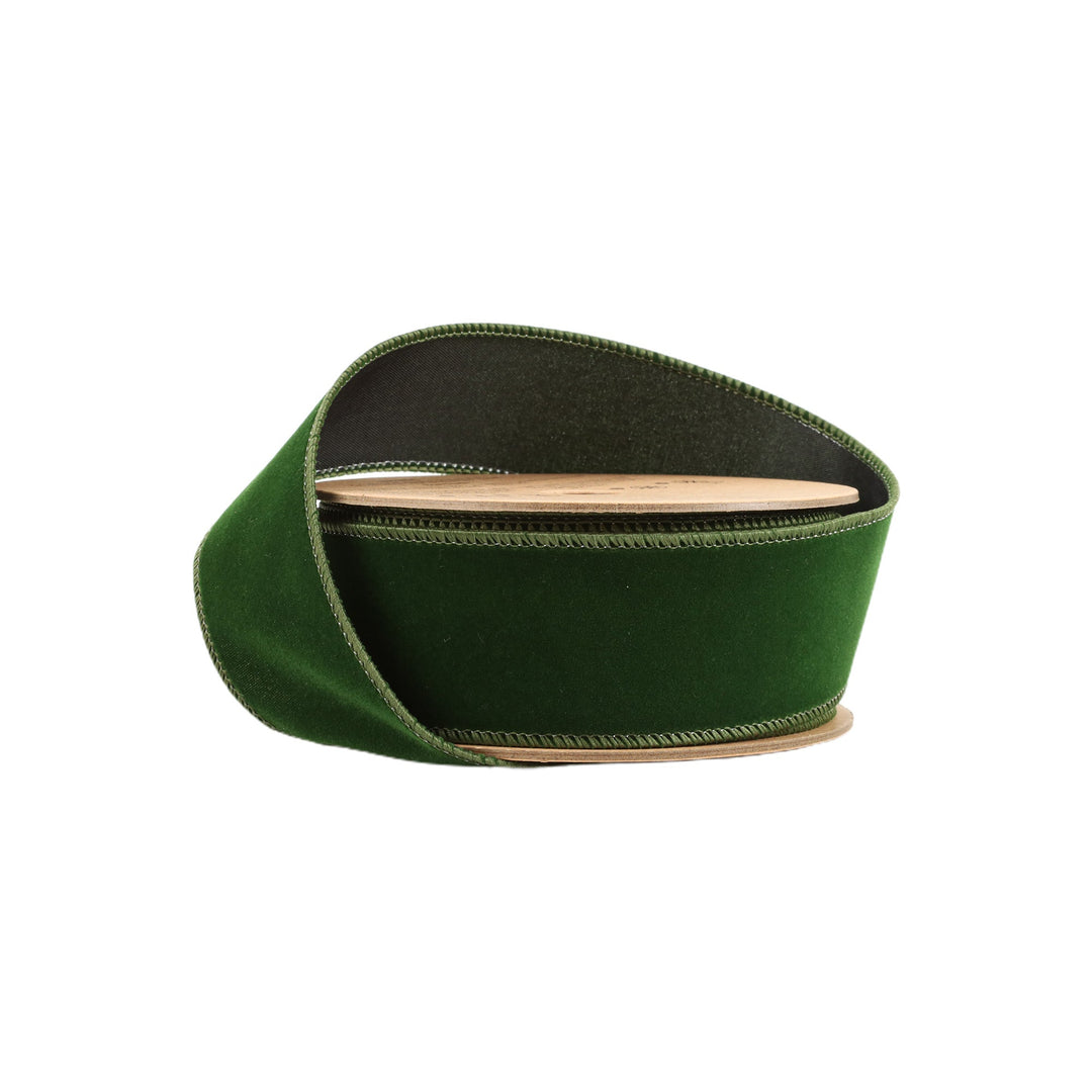 Spruce Wired Velvet Ribbon - 1.5"