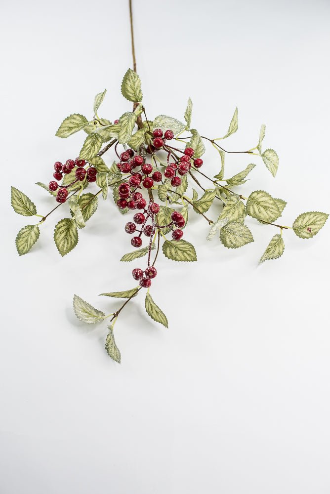 32" Frosted Viburnum Berry Spray - Greenery Market40377