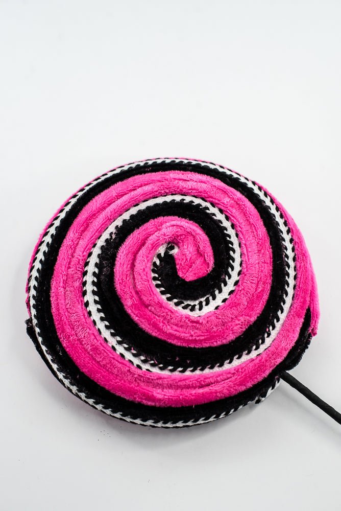 57245BTBK Hot Pink and Black Velvet Ornament Lollipop - Greenery Market57245BTBK