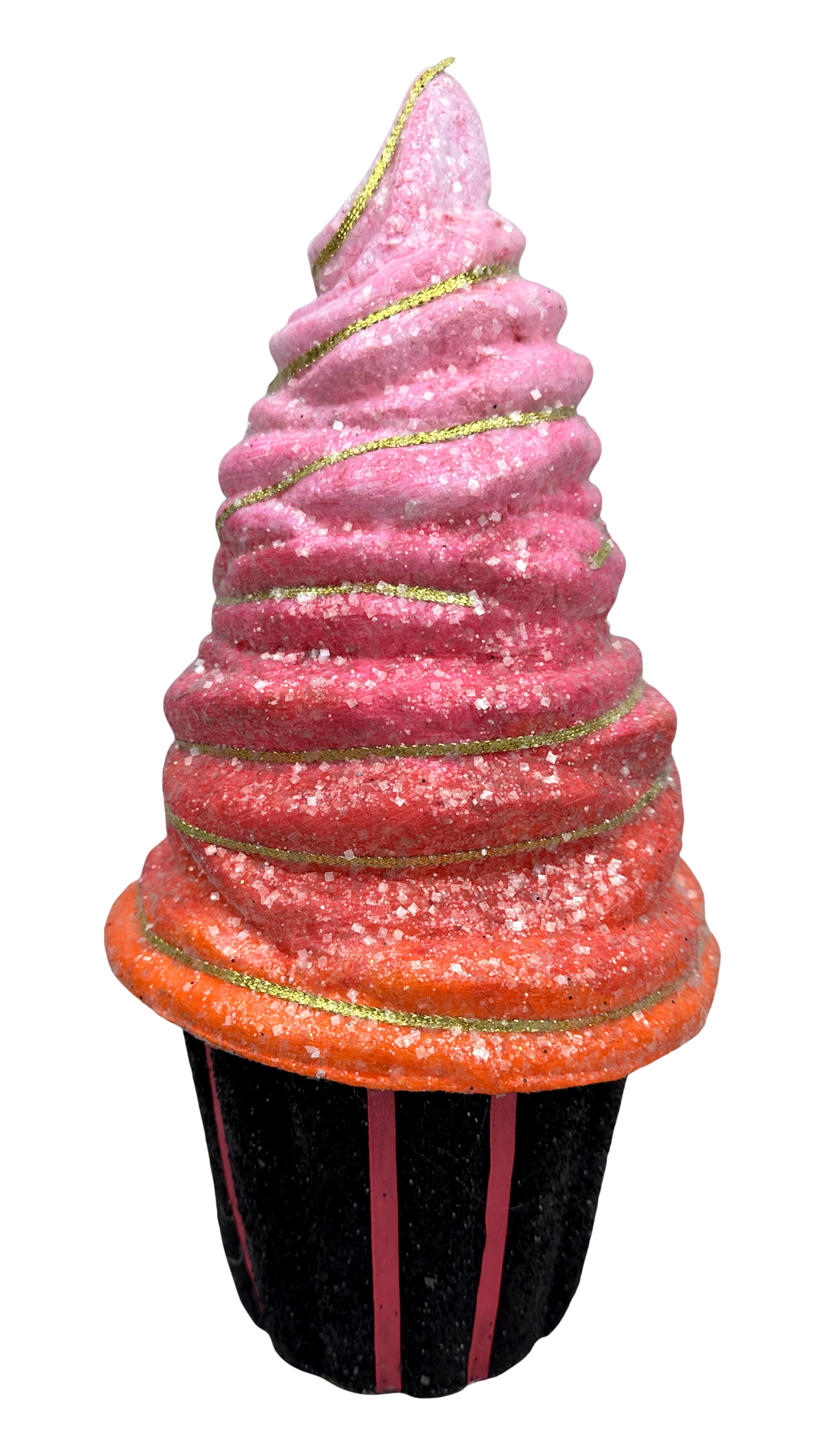 Pink and Orange Decor Cupcake