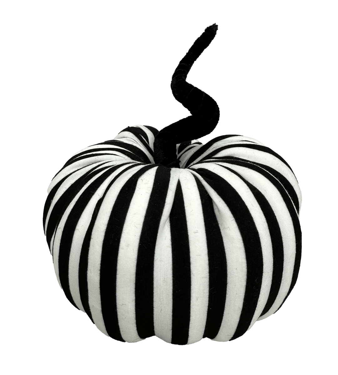 8" Black and White Stripe Decor Pumpkin - Greenery Market57270BKWT