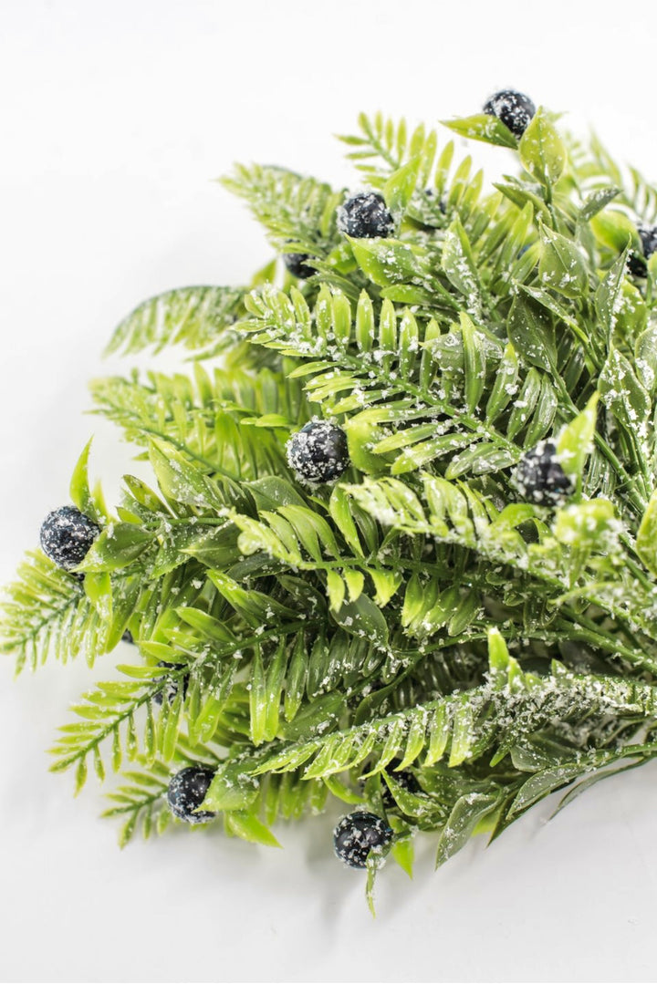 Blue Snowed Mixed Leaf & Red