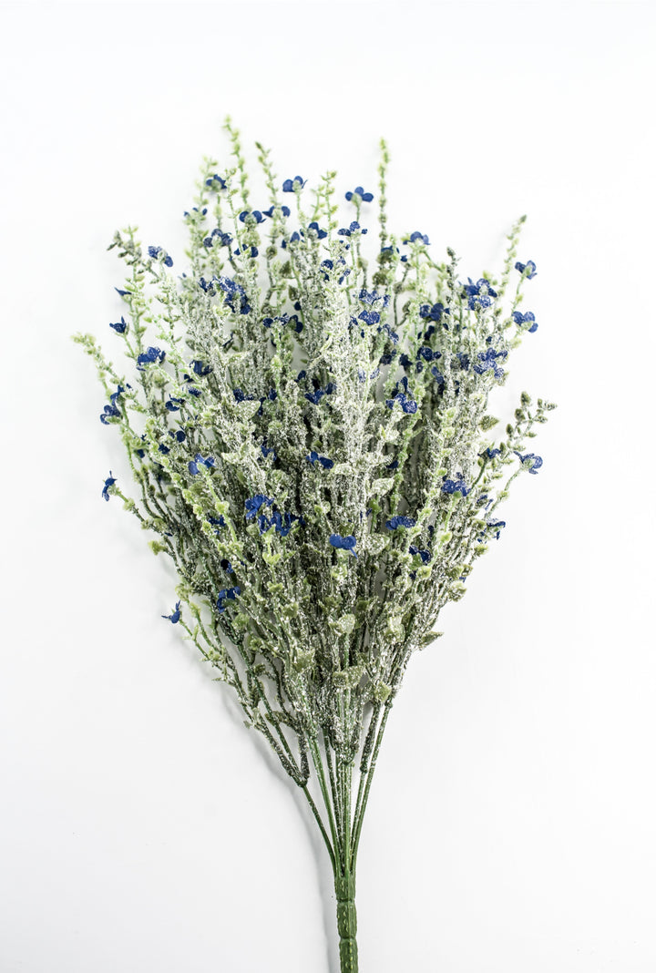 Blue Mini Filler Flower And Iced Greenery Bush