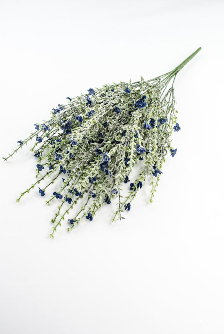 Blue Mini Filler Flower And Iced Greenery Bush