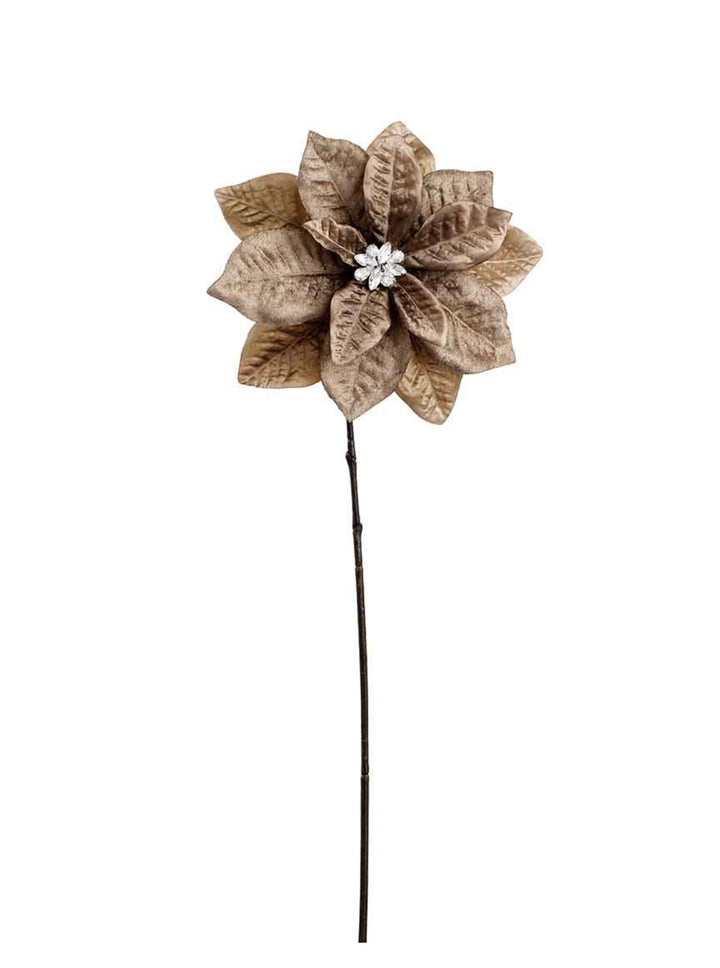 Brown Diamond Velvet Poinsettia - 25"