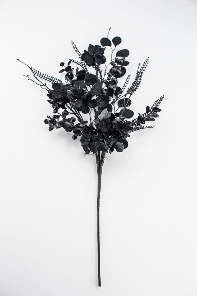 Black Hydrangea Berry Spray