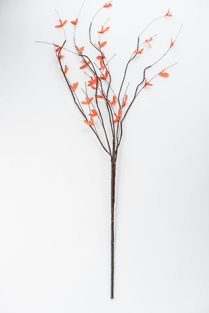 Orange Twig Leaves Spray
