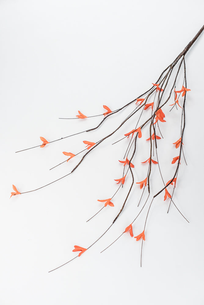 Orange Twig Leaves Spray