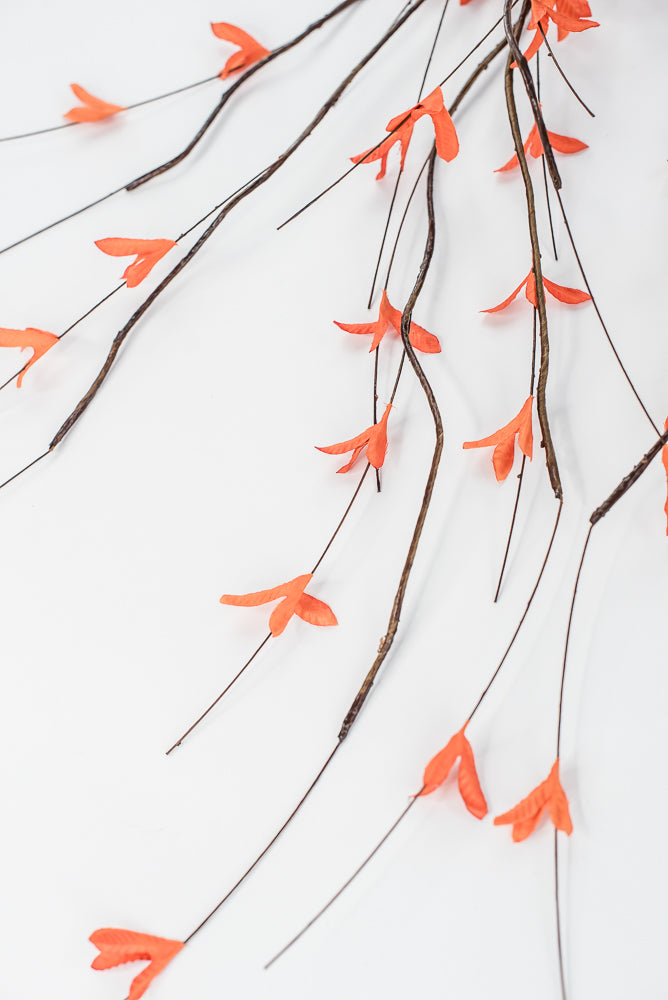 Orange Twig Leaves Spray