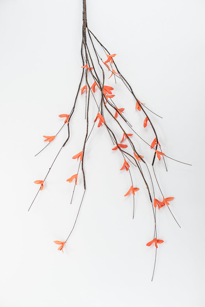 Orange Twig Leaves Spray