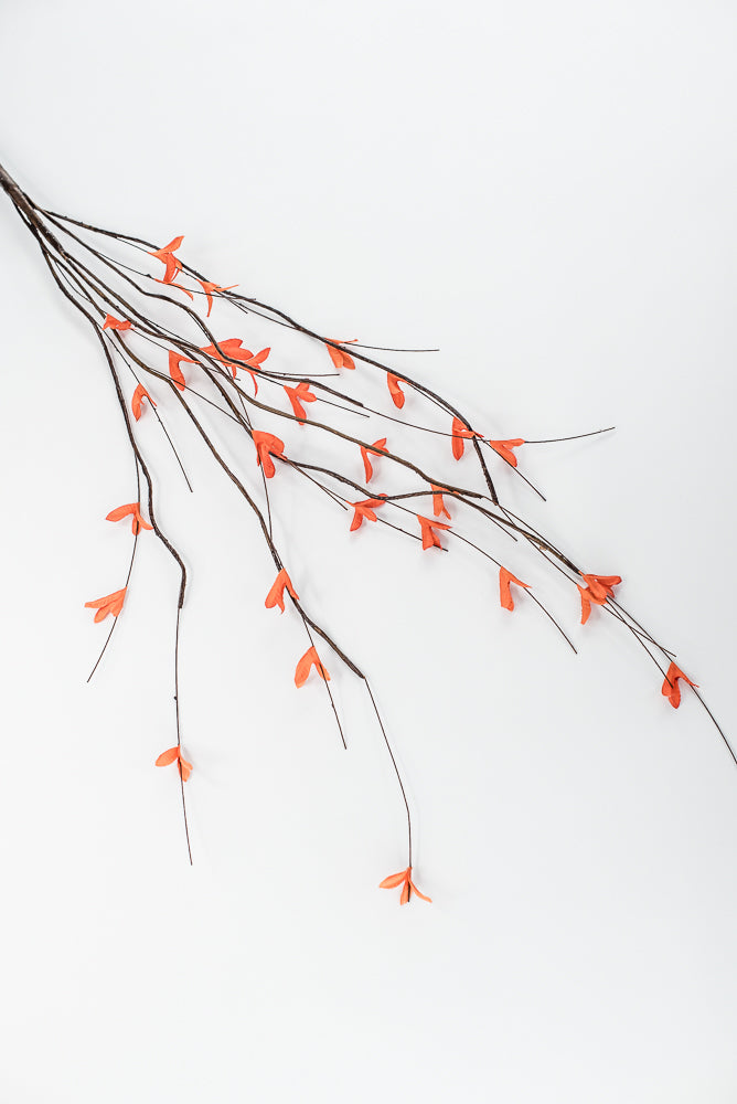 Orange Twig Leaves Spray