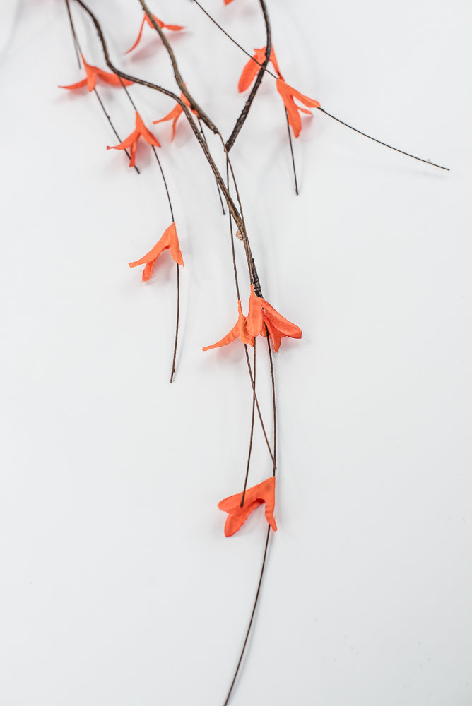 Orange Twig Leaves Spray