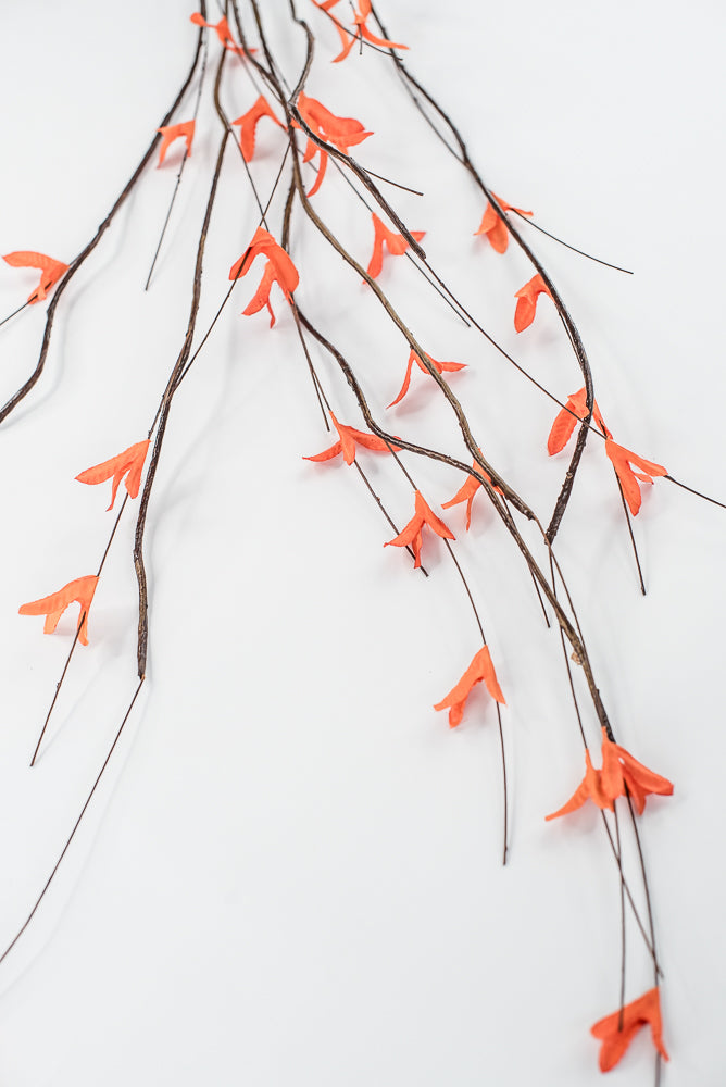 Orange Twig Leaves Spray