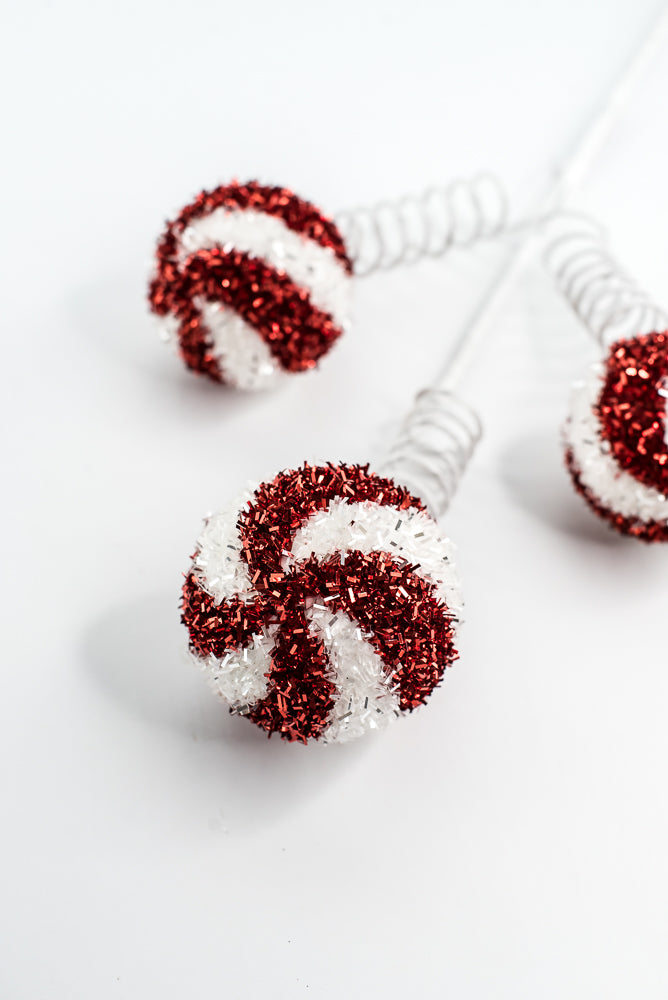 Tinsel Swirl Ball Pick