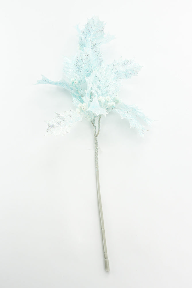 Blue Jelly Holly Leaves Pick