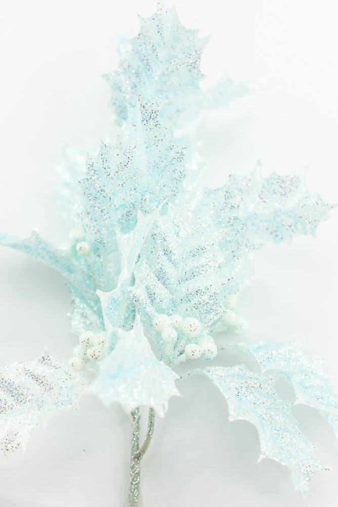 Blue Jelly Holly Leaves Pick