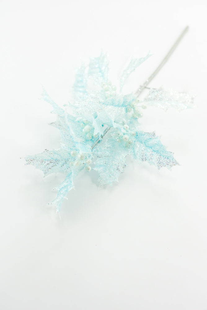 Blue Jelly Holly Leaves Pick