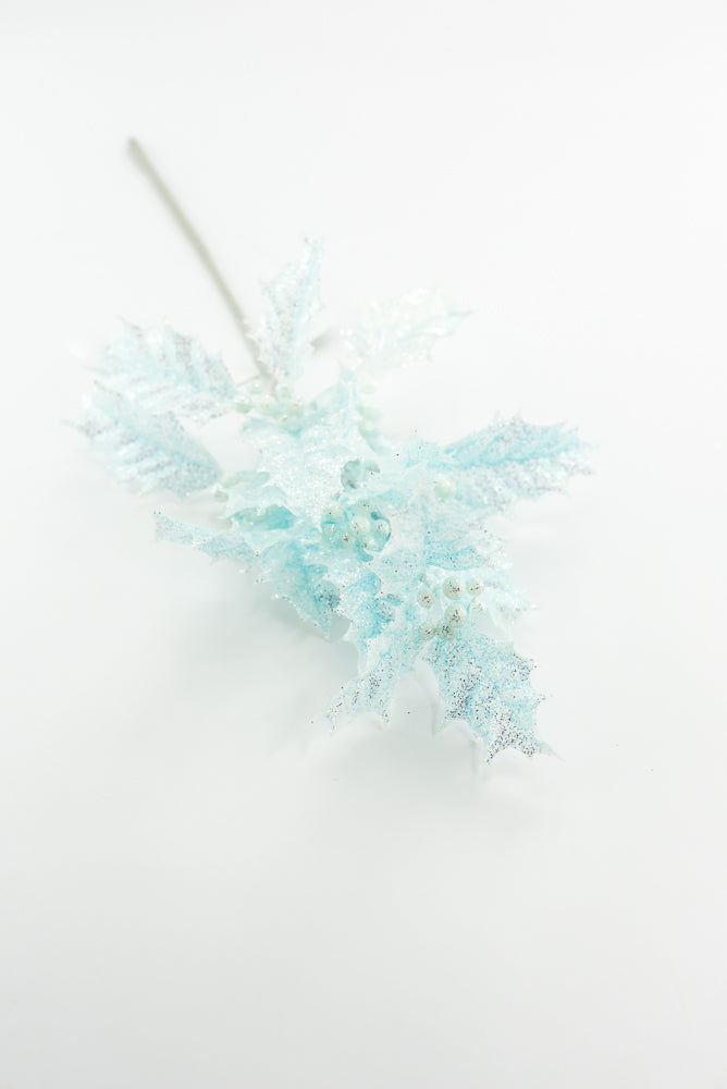 Blue Jelly Holly Leaves Pick