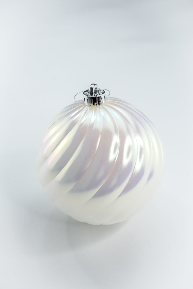 Iridescent Swirl Ball Ornament 6”
