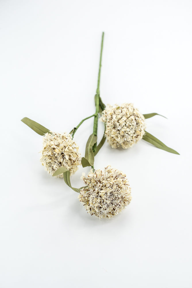 Snowball Hydrangeas Flower Spray - Beige