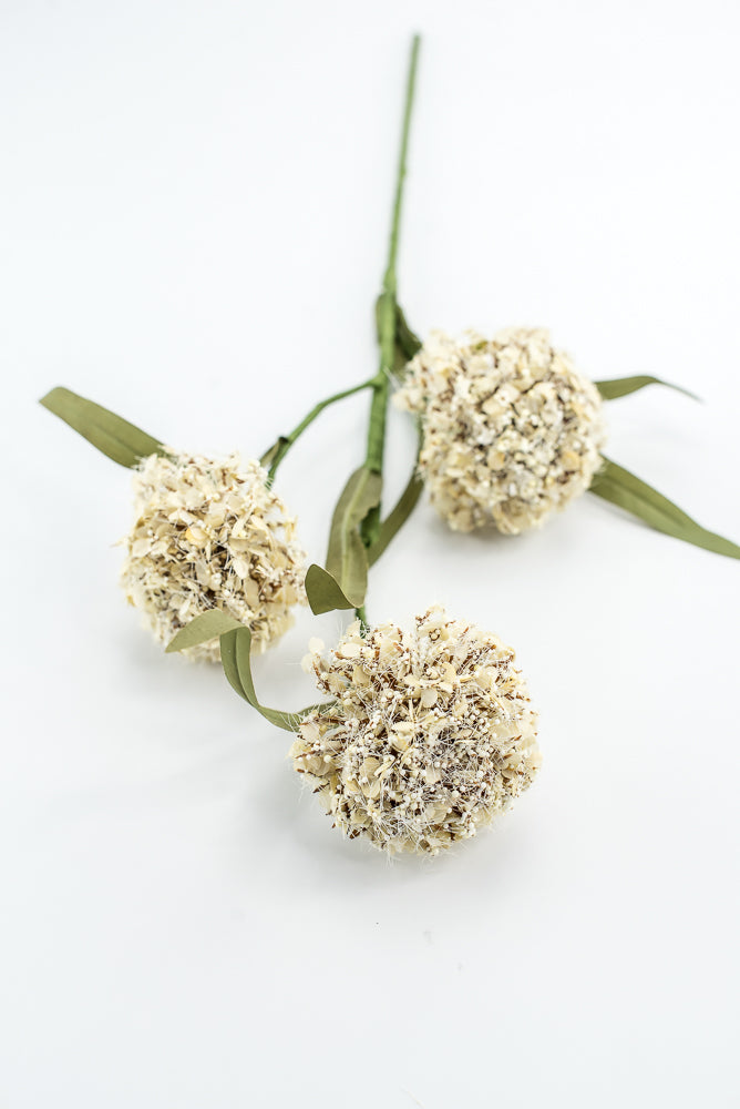 Snowball Hydrangeas Flower Spray - Beige