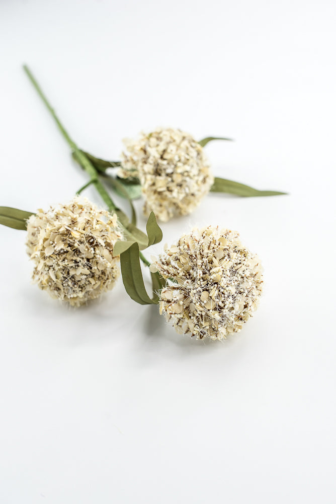 Snowball Hydrangeas Flower Spray - Beige