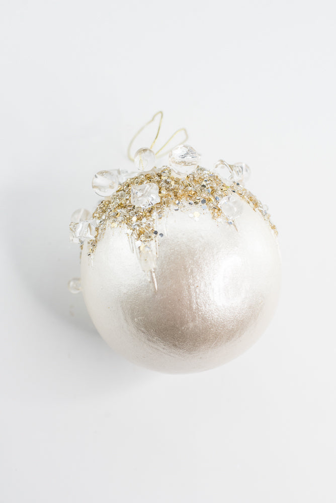 Pearl Crystal Bejeweled Ball - 5"