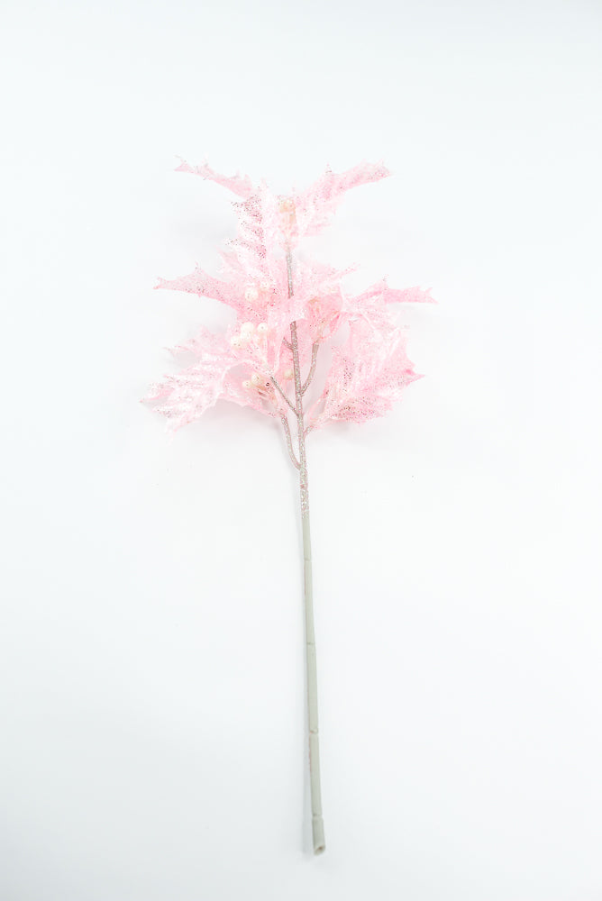 Pink Jelly Holly Leaves Pick