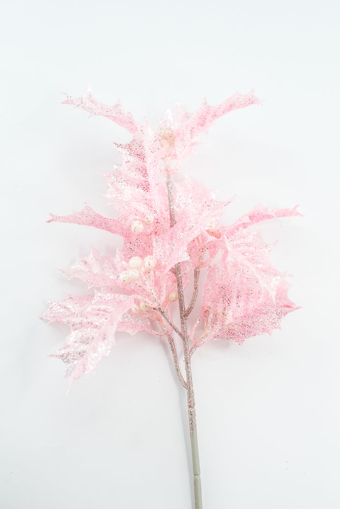Pink Jelly Holly Leaves Pick
