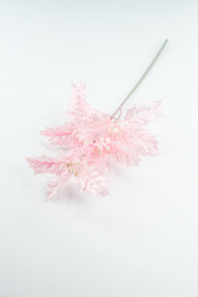 Pink Jelly Holly Leaves Pick