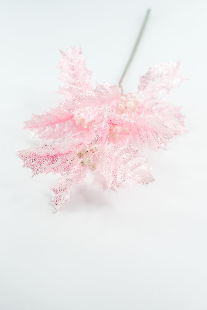 Pink Jelly Holly Leaves Pick