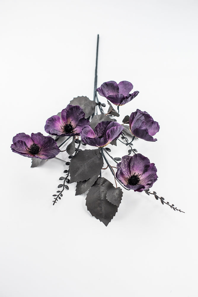 Dark Purple And Black Poppy Spray