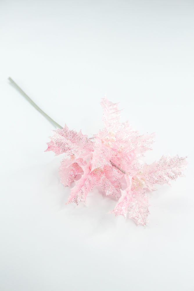 Pink Jelly Holly Leaves Pick