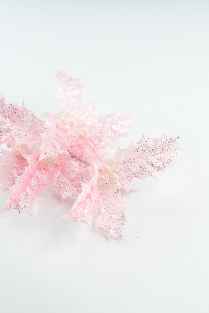 Pink Jelly Holly Leaves Pick