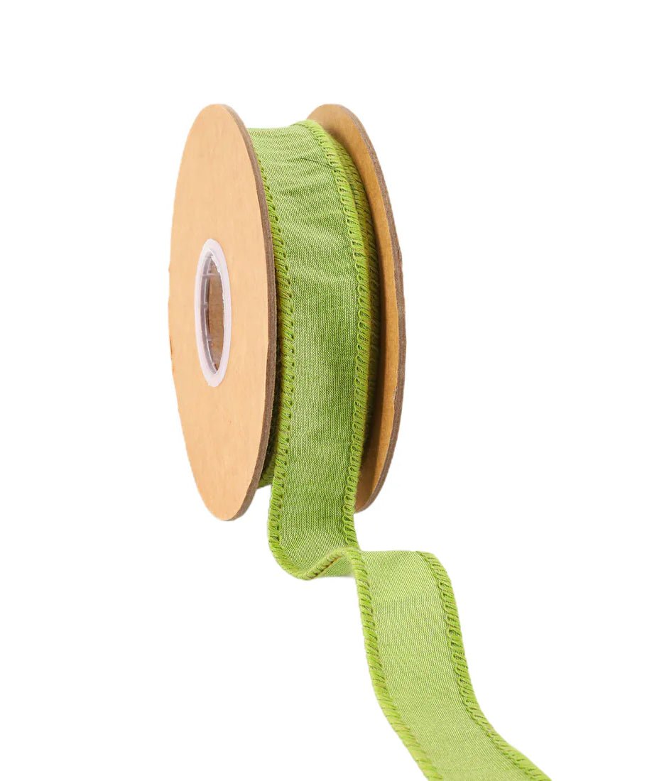 Apple Green Dupioni Wired Ribbon 1" - Greenery MarketWired ribbon9100W - 550 - 25E