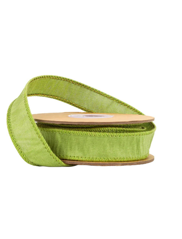 Apple Green Dupioni Wired Ribbon 1" - Greenery MarketWired ribbon9100W - 550 - 25E
