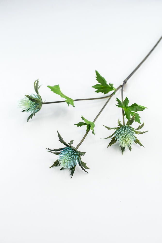 Aqua blue thistle flower spray - Greenery Market2150064AQ
