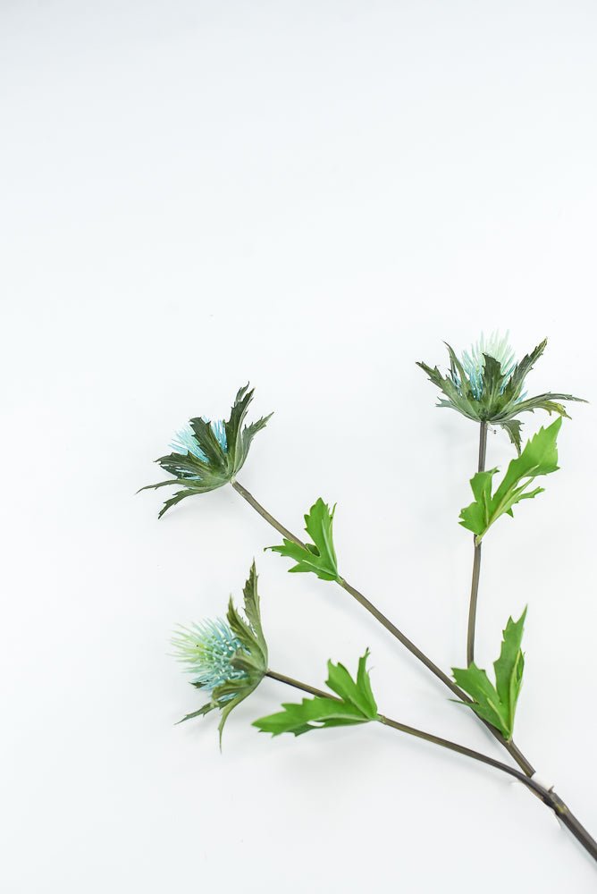 Aqua blue thistle flower spray - Greenery Market2150064AQ
