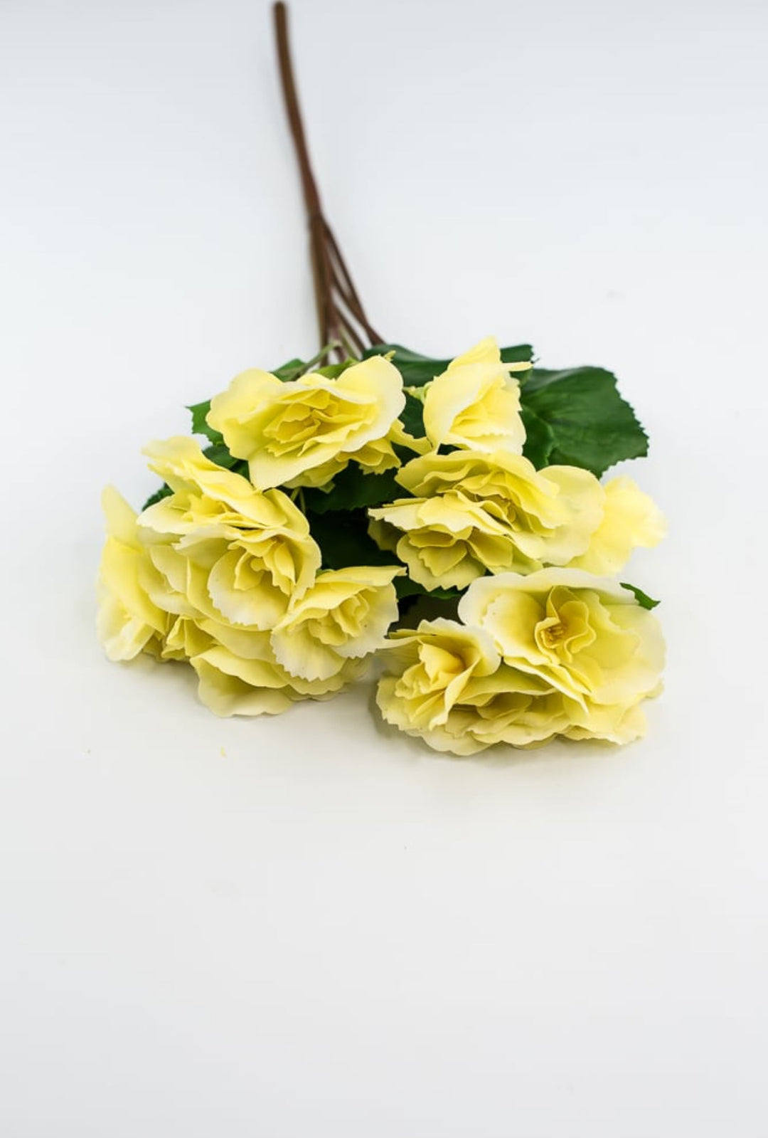 Artificial Begonia Bush - real touch - yellow - Greenery Market6144 - Y