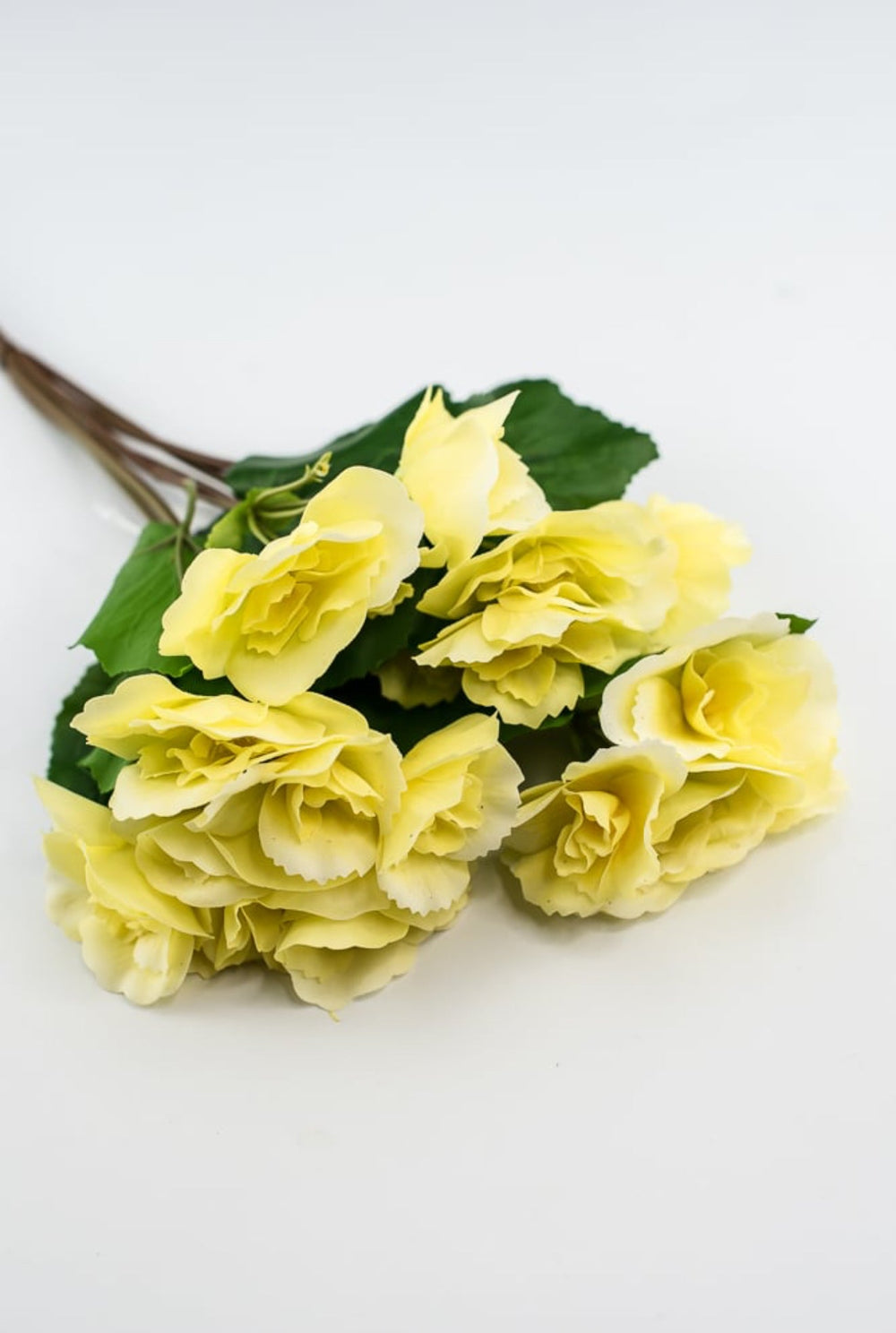 Artificial Begonia Bush - real touch - yellow - Greenery Market6144 - Y