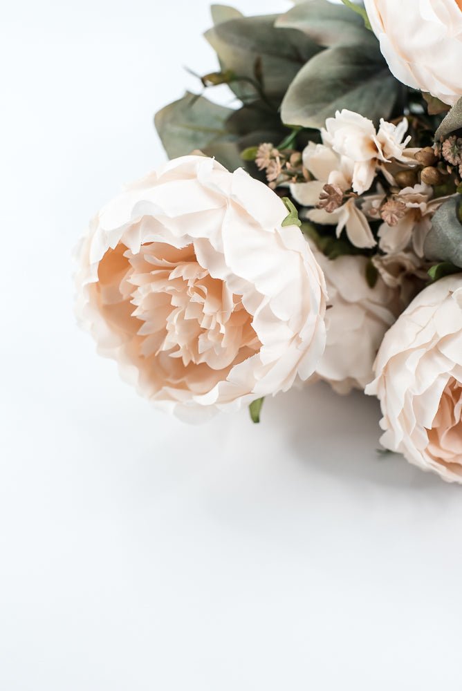 Artificial beige peonies silk flowers bush - Greenery Marketartificial flowers85323 - beige