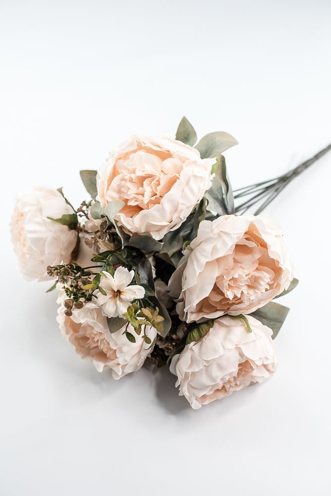 Artificial beige peonies silk flowers bush - Greenery Marketartificial flowers85323 - beige