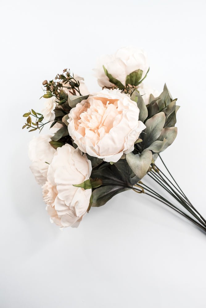 Artificial beige peonies silk flowers bush - Greenery Marketartificial flowers85323 - beige