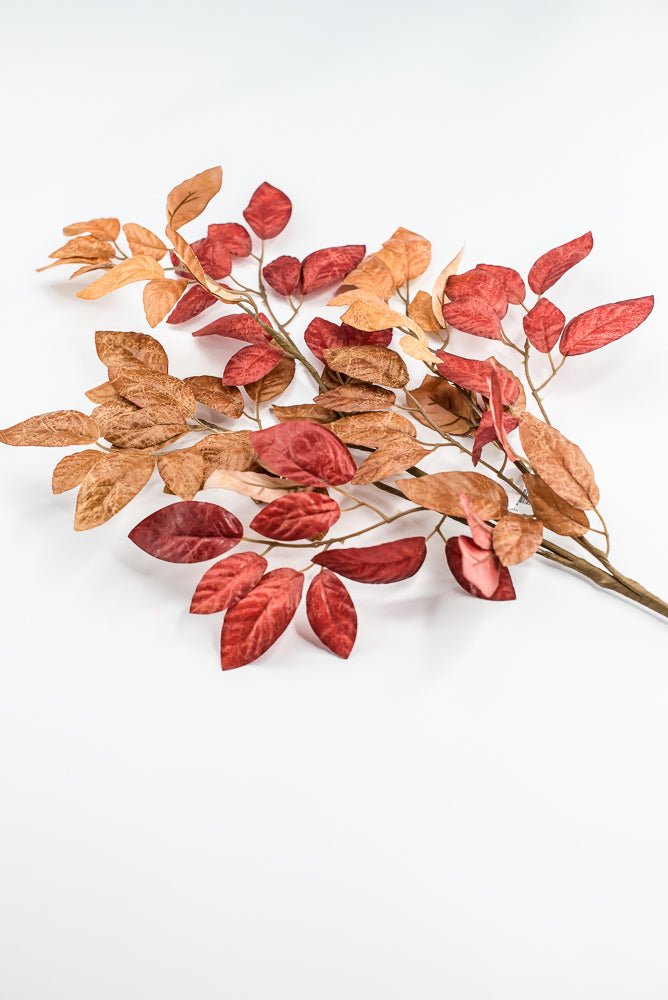 Artificial Birch Leaves Spray - burgundy brown - Greenery MarketArtificial Flora65210 - BGBRN