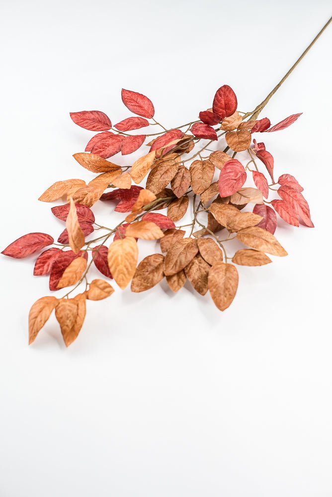 Artificial Birch Leaves Spray - burgundy brown - Greenery MarketArtificial Flora65210 - BGBRN