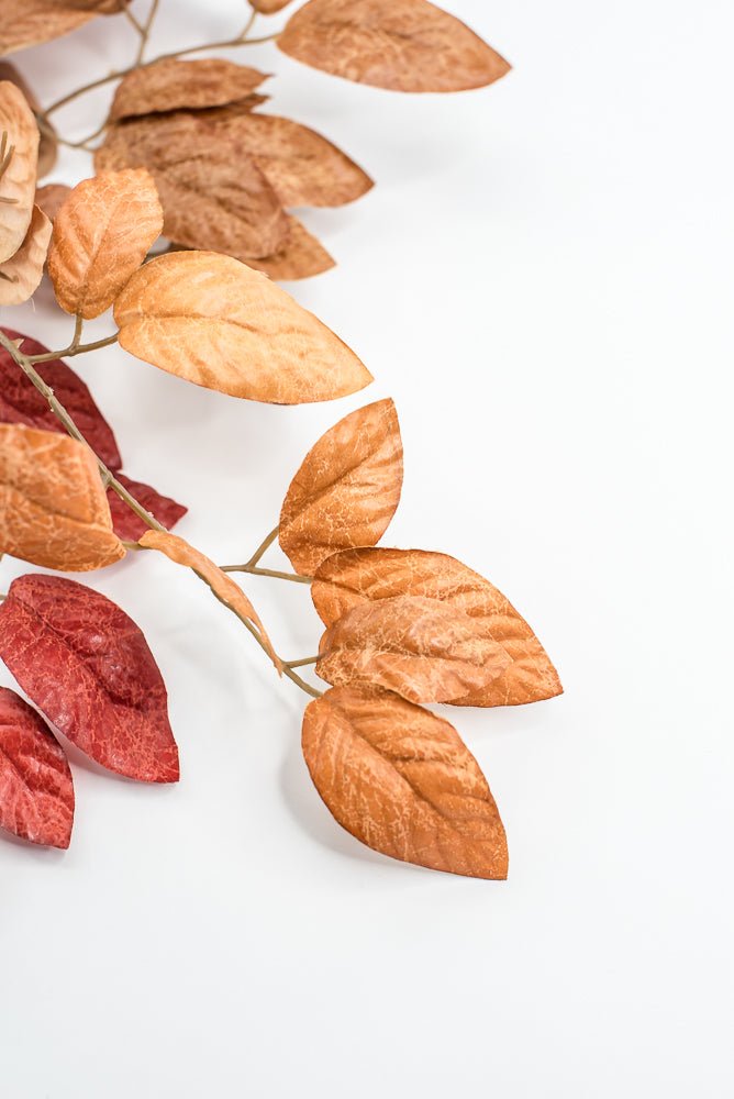 Artificial Birch Leaves Spray - burgundy brown - Greenery MarketArtificial Flora65210 - BGBRN