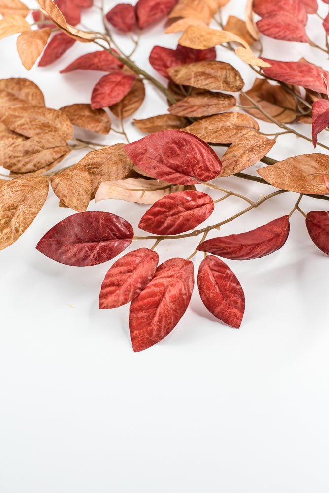 Artificial Birch Leaves Spray - burgundy brown - Greenery MarketArtificial Flora65210 - BGBRN